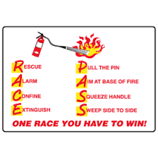 Ad hat says RACE PASS. A fire is being put out 